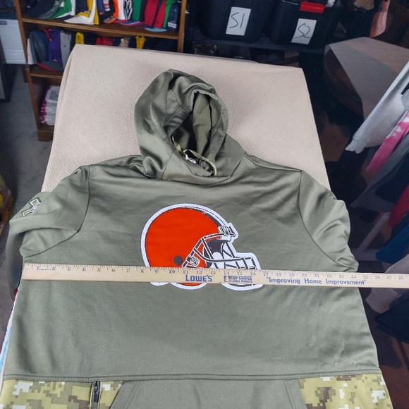 Nike Cleveland Browns NFL On Field Camo Men's Size XL Hoodie Therma Fit Football - Picture 12 of 13